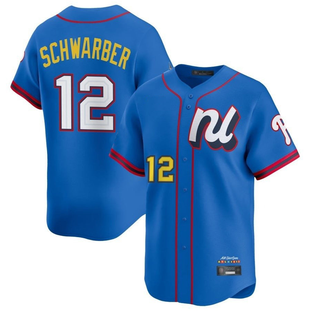 Tlead P.Phillies #12 Kyle Schwarber Player Blue National League All-star Game Limited Stitched Jerseys
