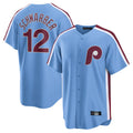 Tlead P.Phillies #12 Kyle Schwarber Player Light Blue Home Game Stitched Jerseys