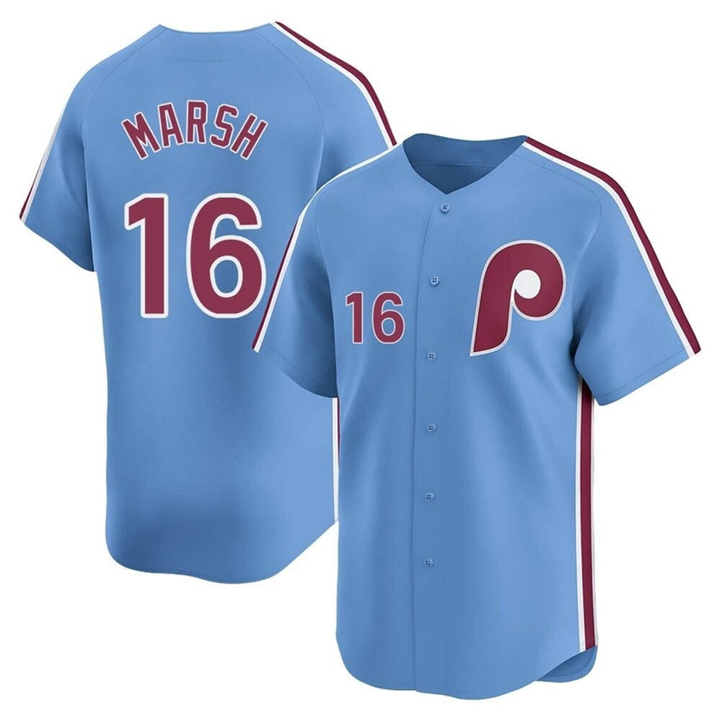 Tlead P.Phillies #16 Brandon Marsh Player Light Blue Game Stitched Jerseys