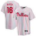Tlead P.Phillies #16 Brandon Marsh Player White Home Game Stitched Jerseys