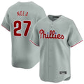 Tlead P.Phillies #27 Aaron Nola Player Gray Home Limited Stitched Jerseys