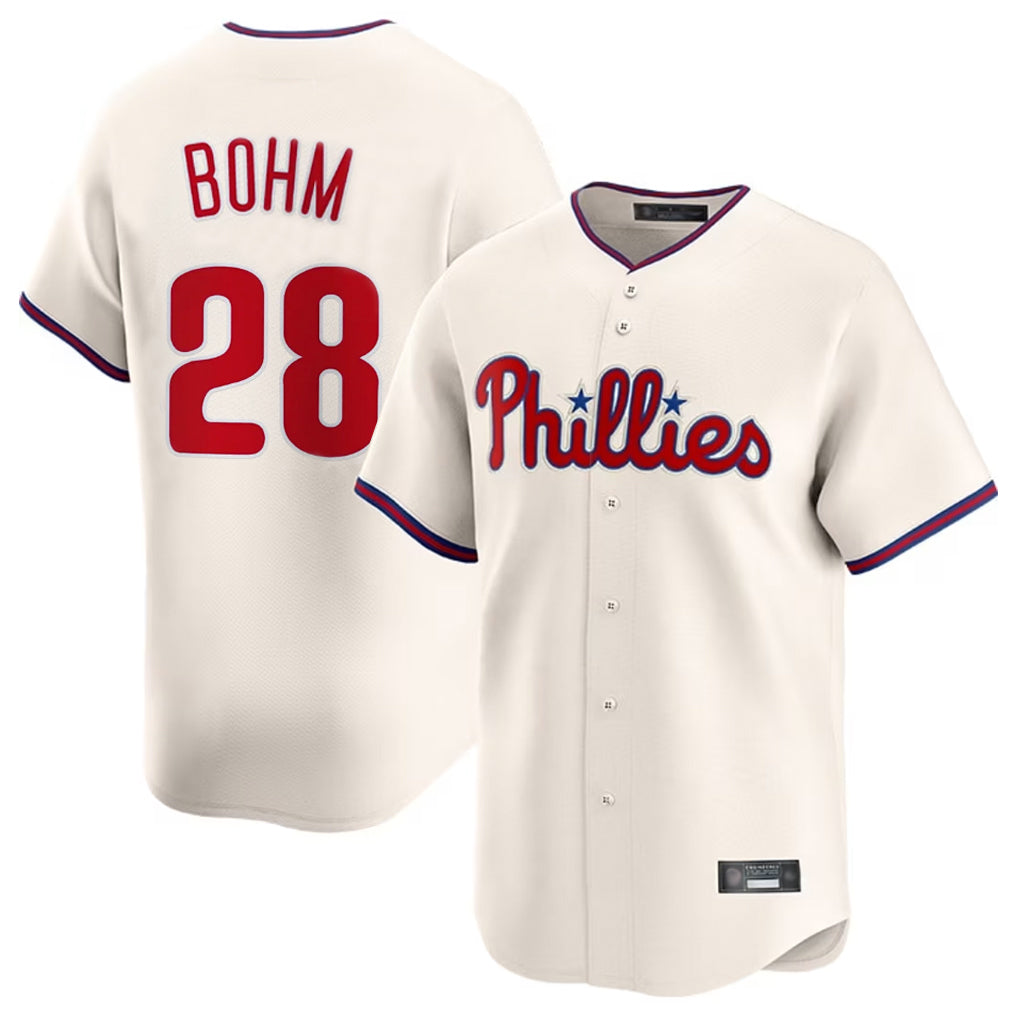 Tlead P.Phillies #28 Alec Bohm Player Cream Home Limited Stitched Jerseys