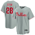 Tlead P.Phillies #28 Alec Bohm Player Gray Home Game Stitched Jerseys