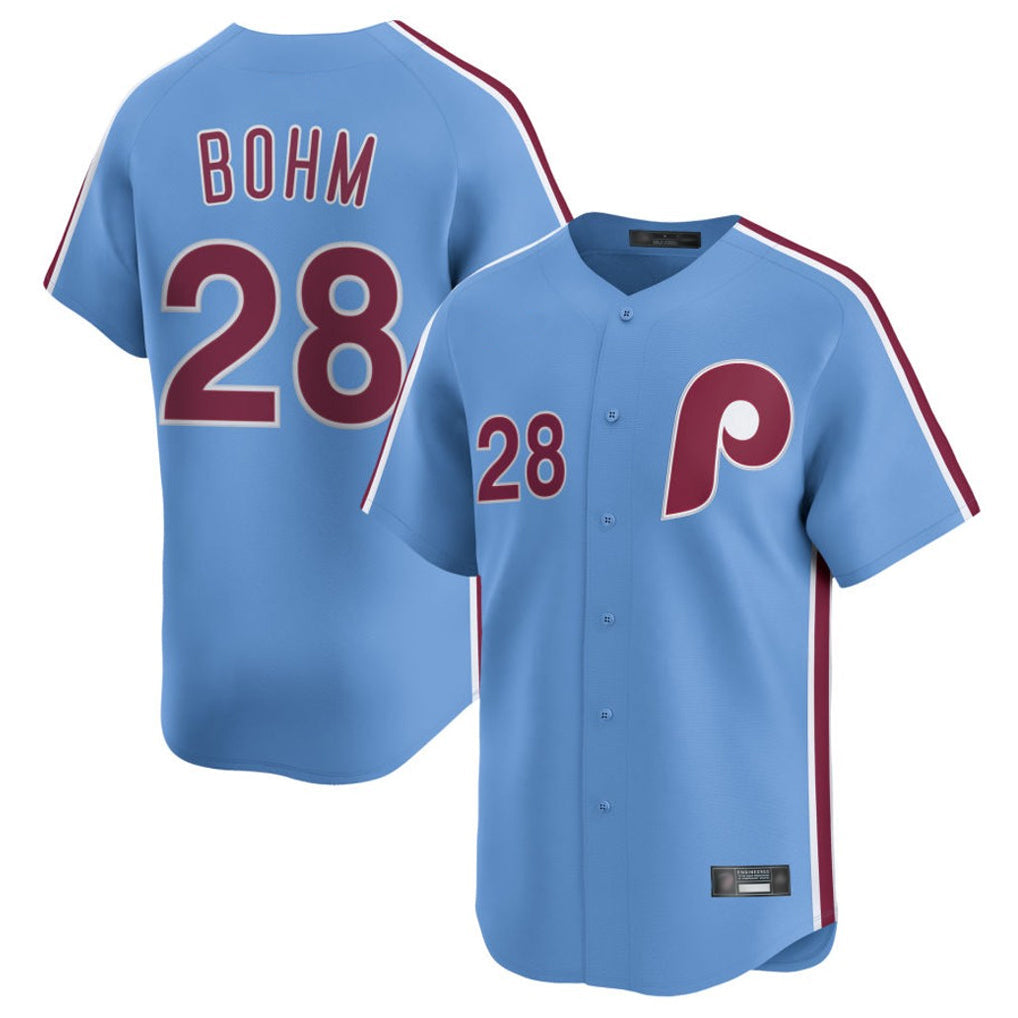 Tlead P.Phillies #28 Alec Bohm Player Light Blue Home Limited Stitched Jerseys
