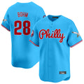 Tlead P.Phillies #28 Alec Bohm Player Light Blue Phillies & Eagles Vapor Premier Limited Home Stitched Jerseys