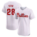 Tlead P.Phillies #28 Alec Bohm Player White Home Limited Elite Stitched Jerseys