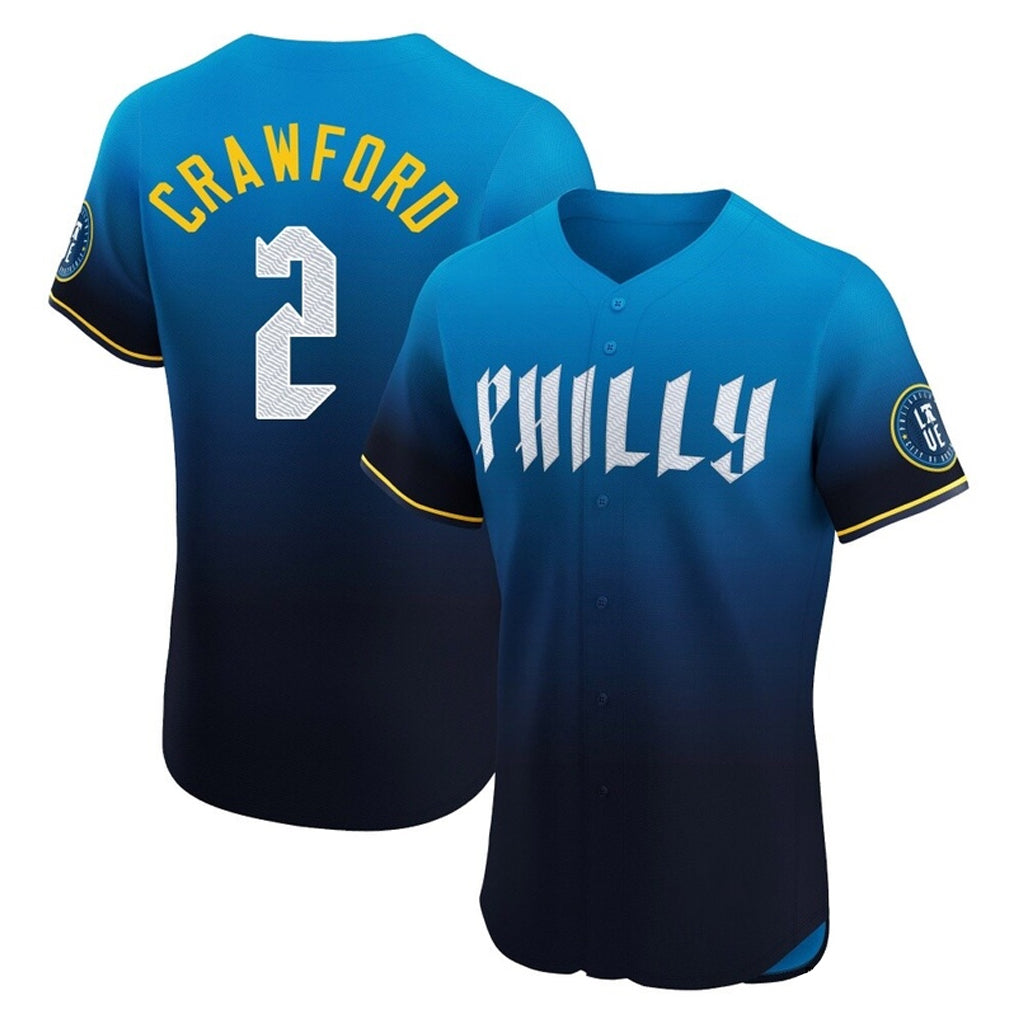 Tlead P.Phillies #2 Justin Crawford Player Blue City Connect Home Limited Elite Stitched Jerseys