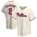 Tlead P.Phillies #2 Justin Crawford Player Cream Game Stitched Jerseys