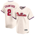 Tlead P.Phillies #2 Justin Crawford Player Cream Home Limited Stitched Jerseys