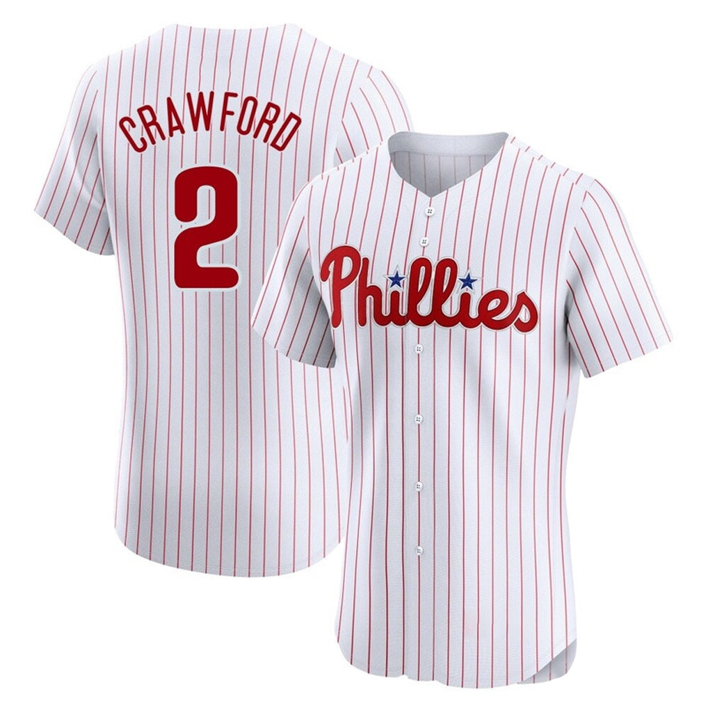 Tlead P.Phillies #2 Justin Crawford Player White Home Limited Elite Stitched Jerseys