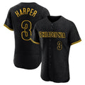 Tlead P.Phillies #3 Bryce Harper Player Black Snake Skin City Home Limited Elite Stitched Jerseys