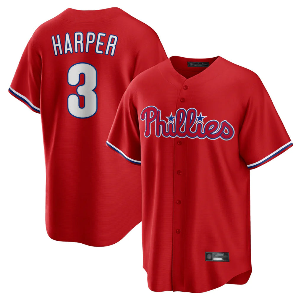 Tlead P.Phillies #3 Bryce Harper Player Red Home Game Stitched Jerseys