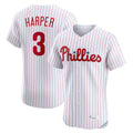 Tlead P.Phillies #3 Bryce Harper Player White Home Limited Elite Stitched Jerseys