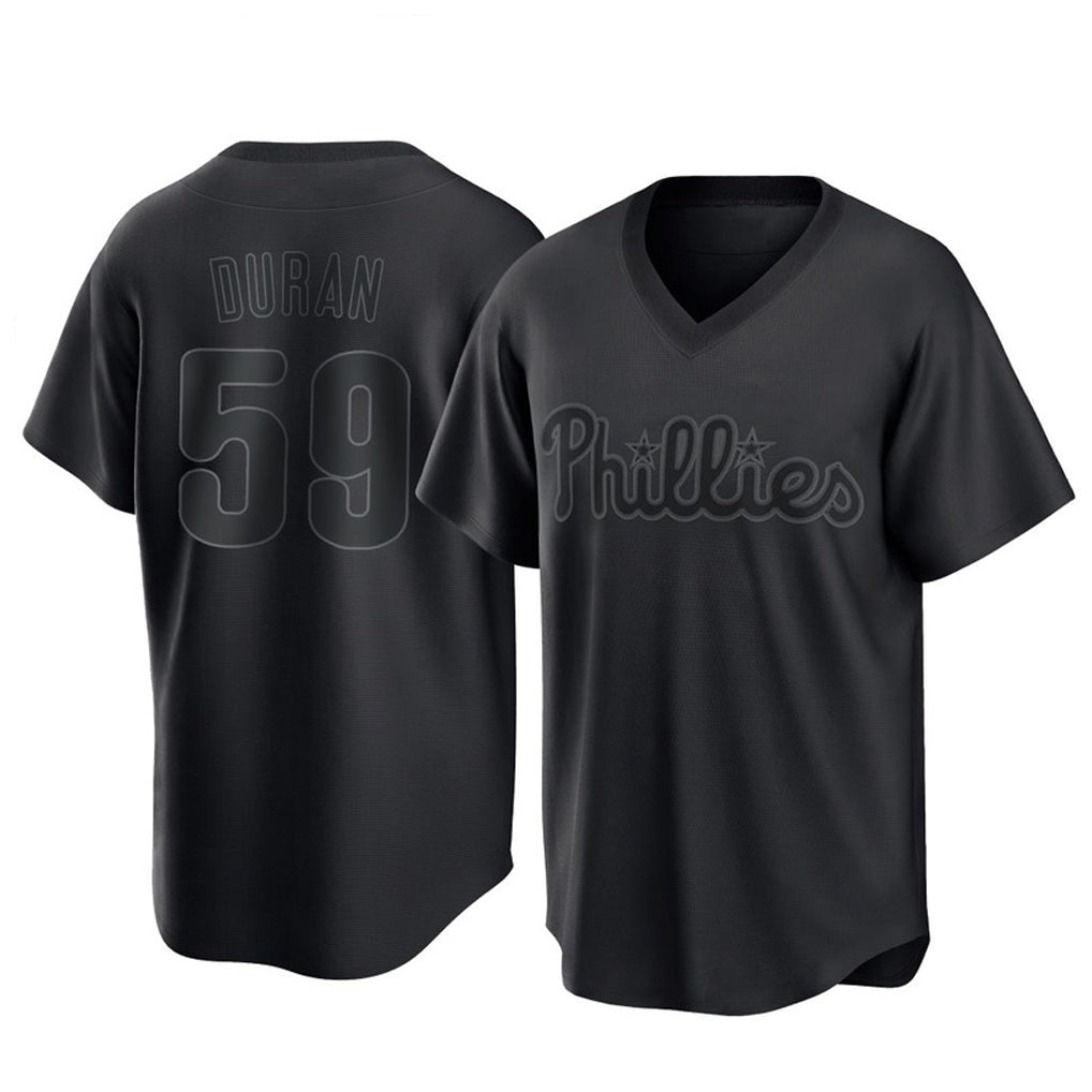 Tlead P.Phillies #59 Jhoan Duran Player Black Pitch Fashion Limited T-shirt Stitched Jerseys