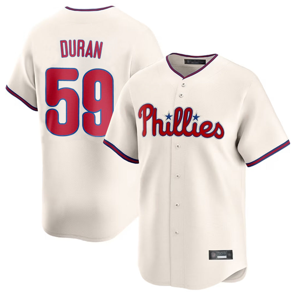 Tlead P.Phillies #59 Jhoan Duran Player Cream Home Limited Stitched Jerseys