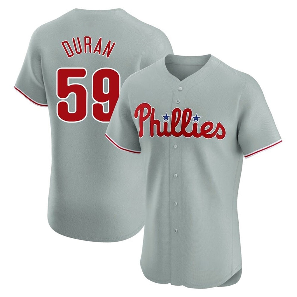 Tlead P.Phillies #59 Jhoan Duran Player Gray Home Limited Elite Stitched Jerseys