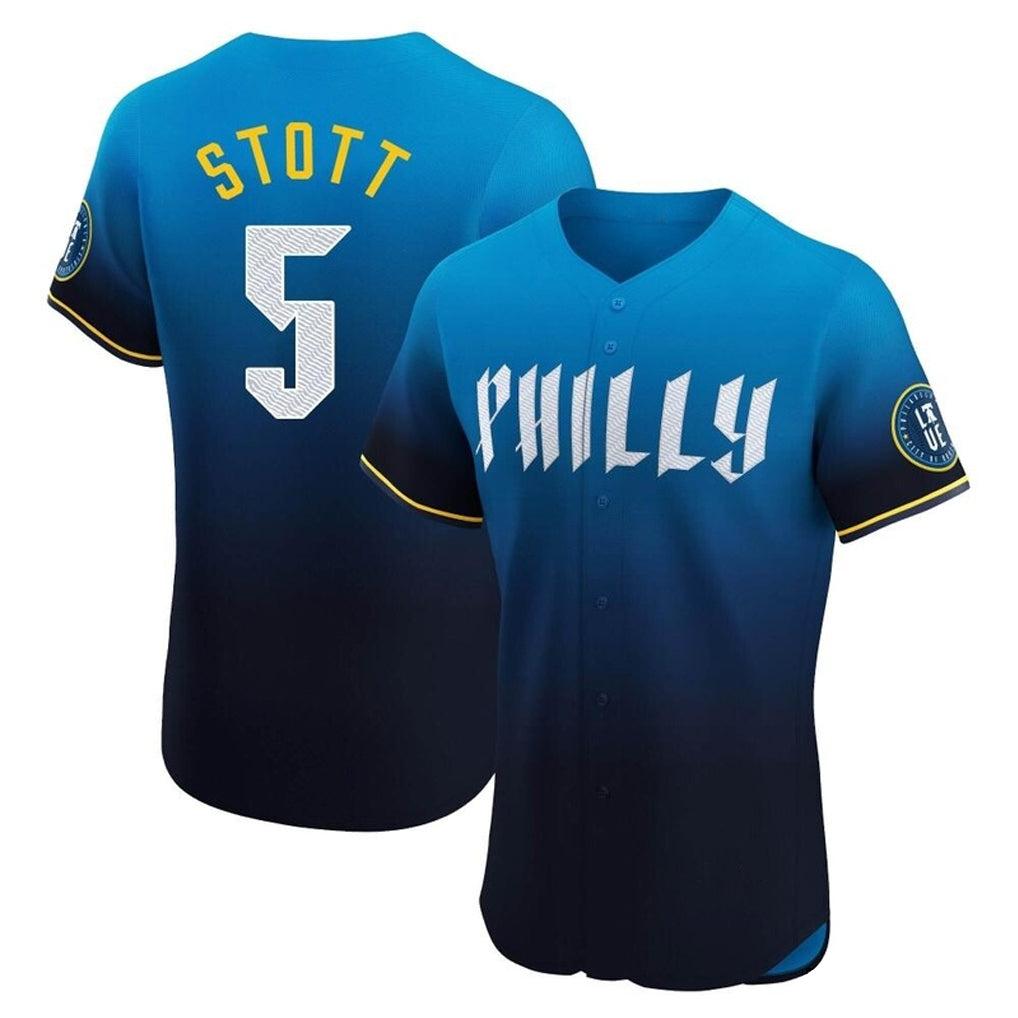Tlead P.Phillies #5 Bryson Stott Player Blue City Connect Home Limited Elite Stitched Jerseys