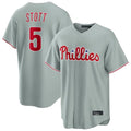 Tlead P.Phillies #5 Bryson Stott Player Gray Home Game Stitched Jerseys