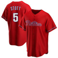 Tlead P.Phillies #5 Bryson Stott Player Red Home Game Stitched Jerseys