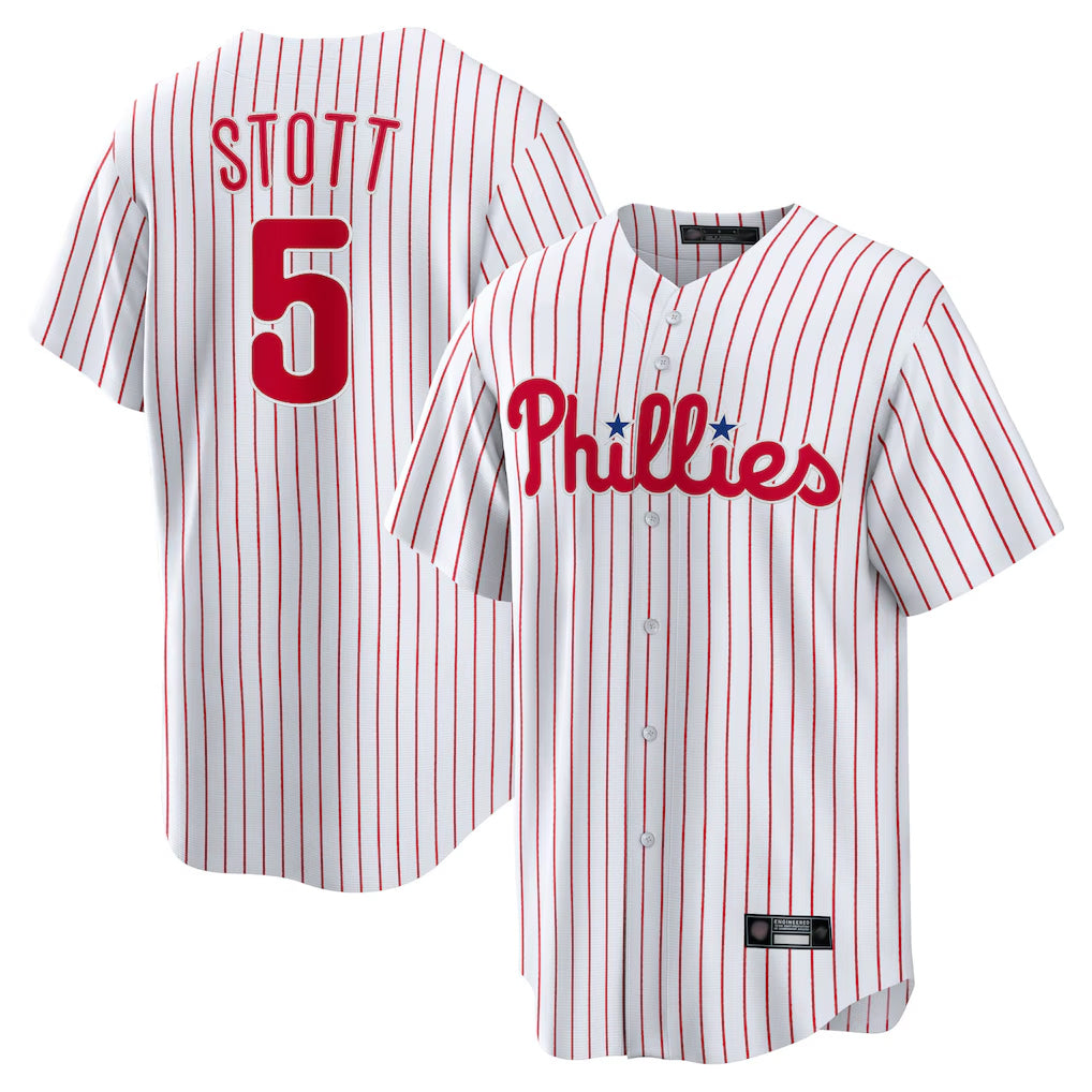 Tlead P.Phillies #5 Bryson Stott Player White Home Game Stitched Jerseys