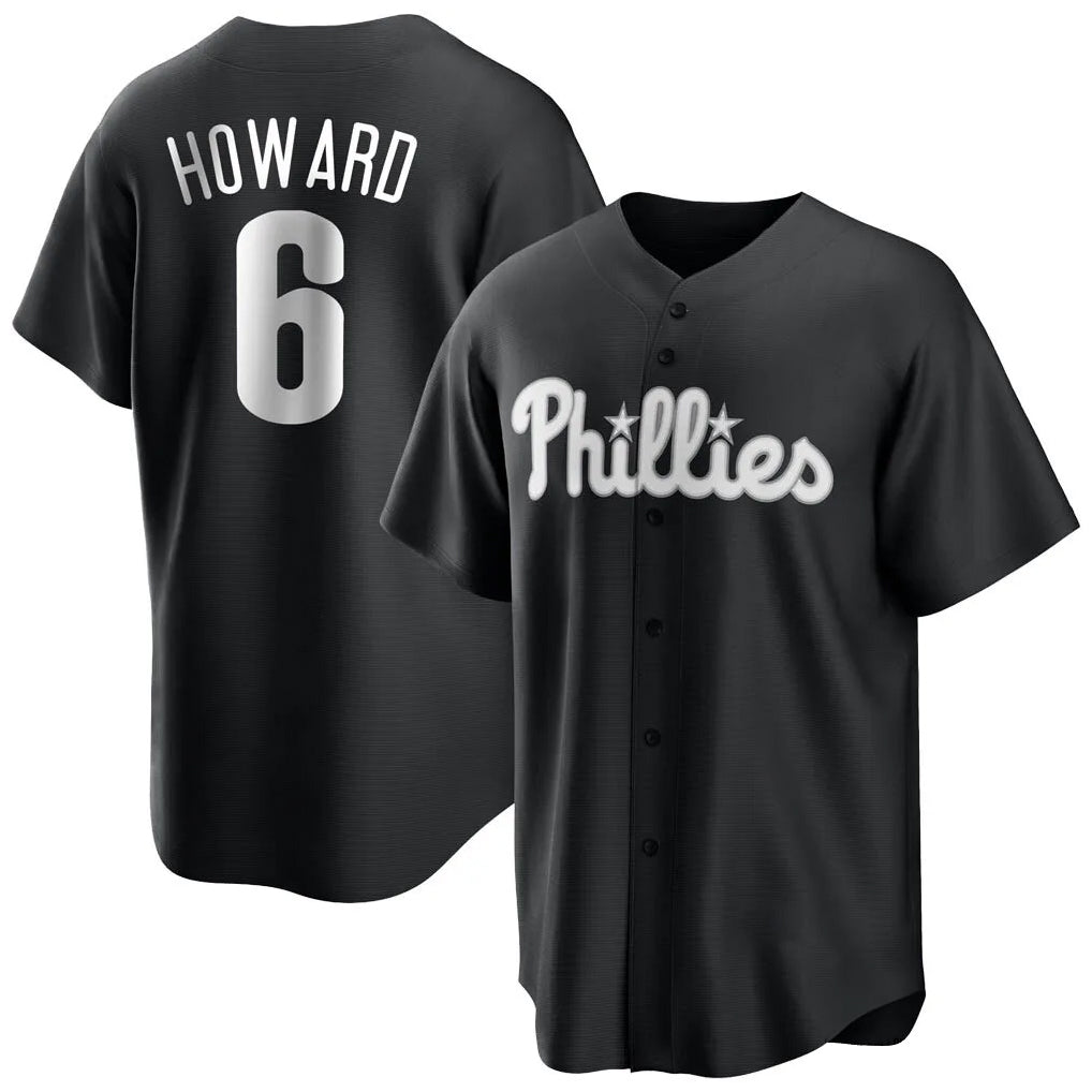 Tlead P.Phillies #6 Ryan Howard Player Black Alt Fashion Home Game Stitched Jerseys