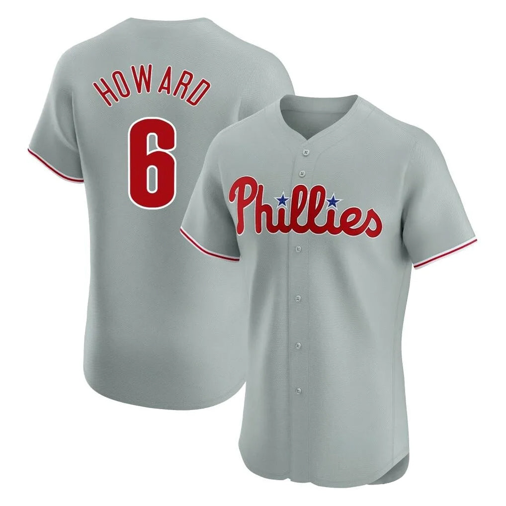 Tlead P.Phillies #6 Ryan Howard Player Gray Home Limited Elite Stitched Jerseys