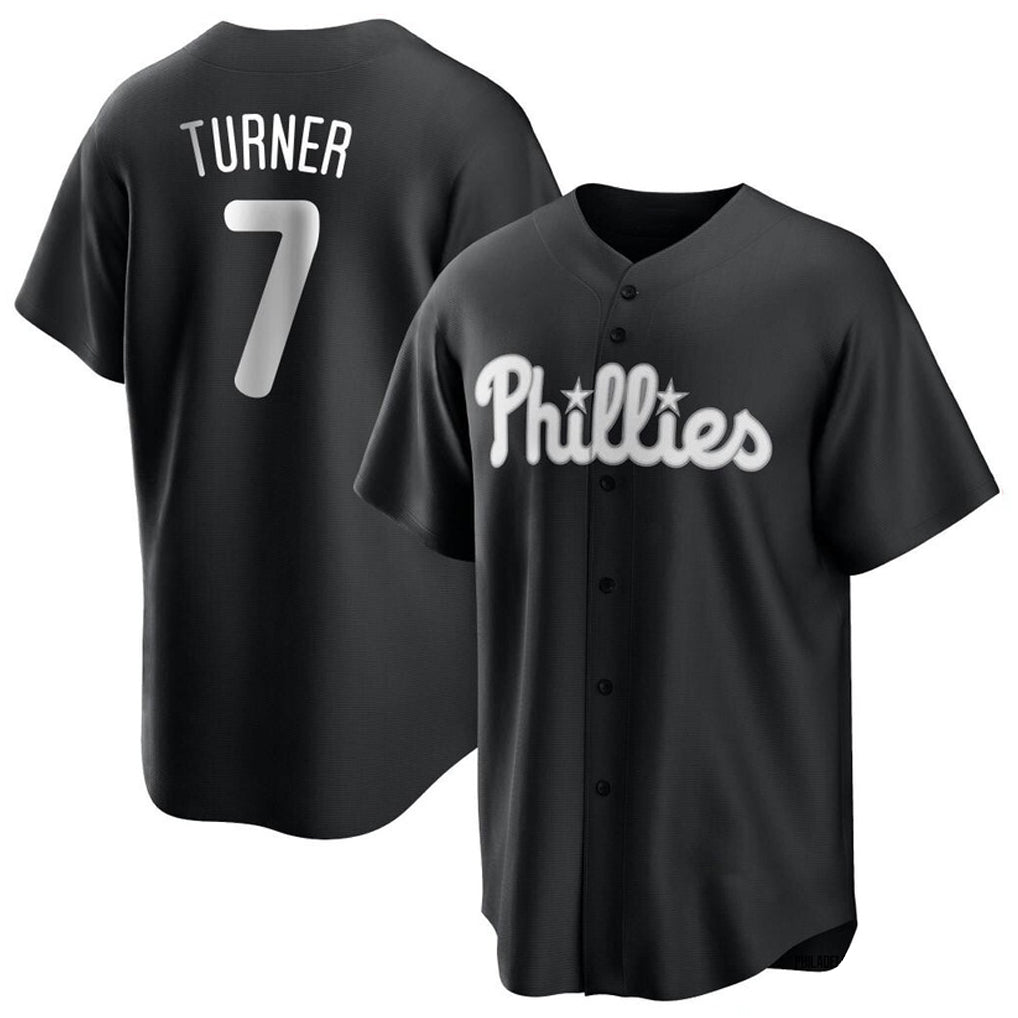 Tlead P.Phillies #7 Trea Turner Player Black Alt Fashion Home Game Stitched Jerseys
