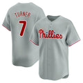 Tlead P.Phillies #7 Trea Turner Player Gray Home Limited Stitched Jerseys