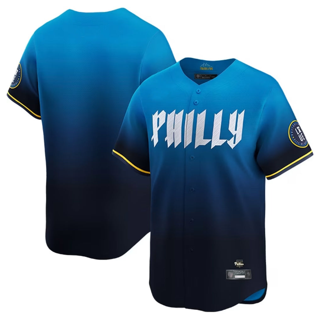 Tlead P.Phillies Blank Player Blue City Connect Home Limited Stitched Jerseys