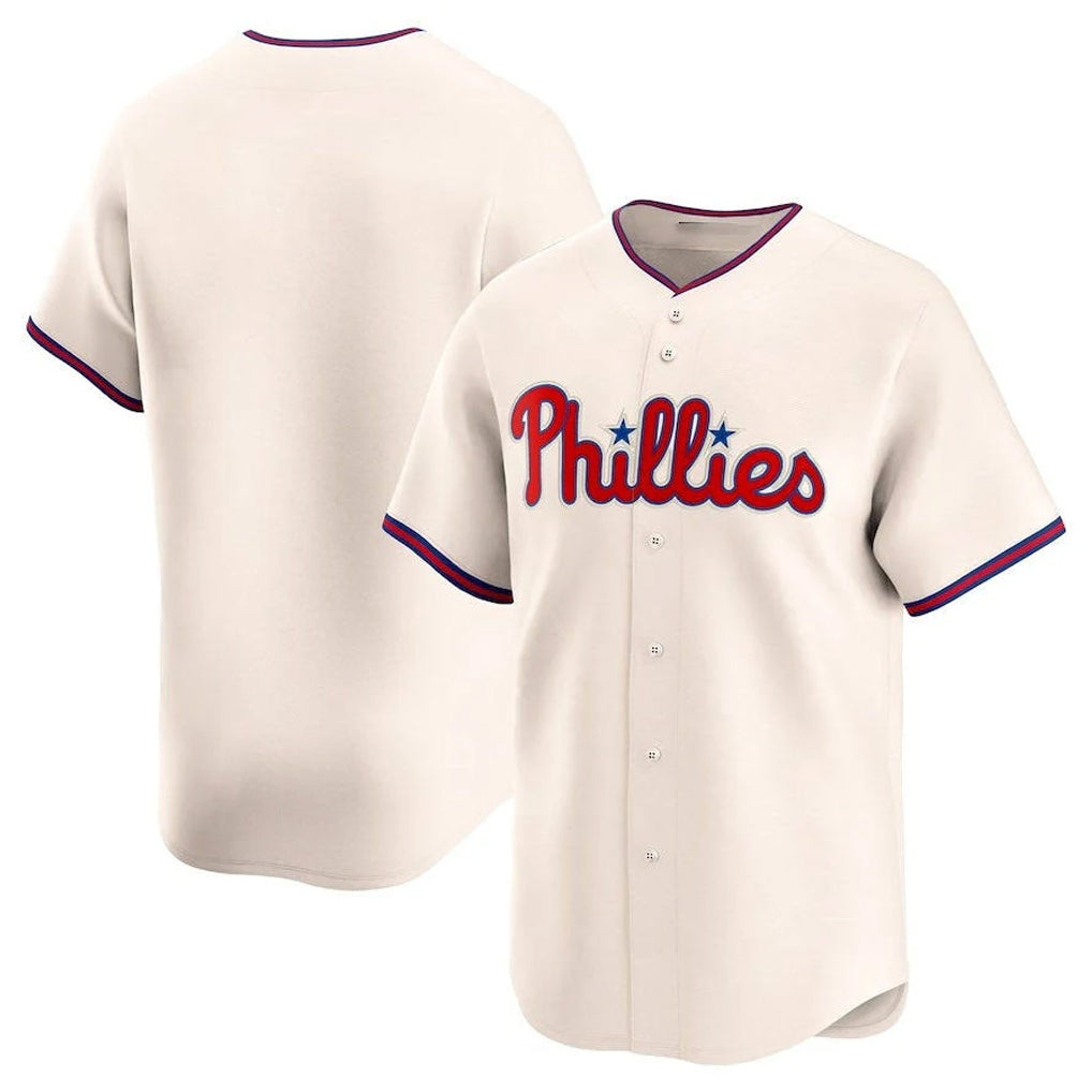Tlead P.Phillies Blank Player Cream Home Limited Stitched Jerseys