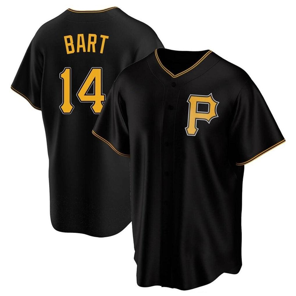 Tlead P.Pirates #14 Joey Bart Player Black Alternate 2025 Home Game T-shirt Stitched Jerseys