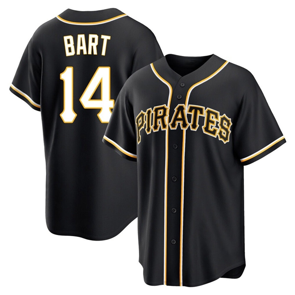 Tlead P.Pirates #14 Joey Bart Player Black Fashion Out Home Game Stitched Jerseys