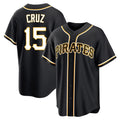 Tlead P.Pirates #15 Oneil Cruz Player Black Fashion Out Home Game Stitched Jerseys