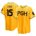 Tlead P.Pirates #15 Oneil Cruz Player Gold City Connect Home Game Stitched Jerseys
