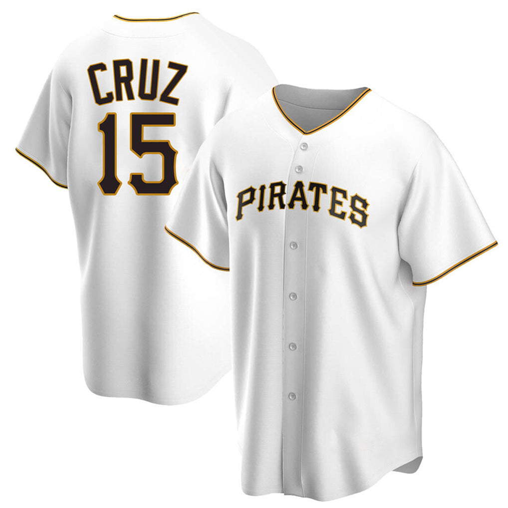 Tlead P.Pirates #15 Oneil Cruz Player White Home Game Stitched Jerseys