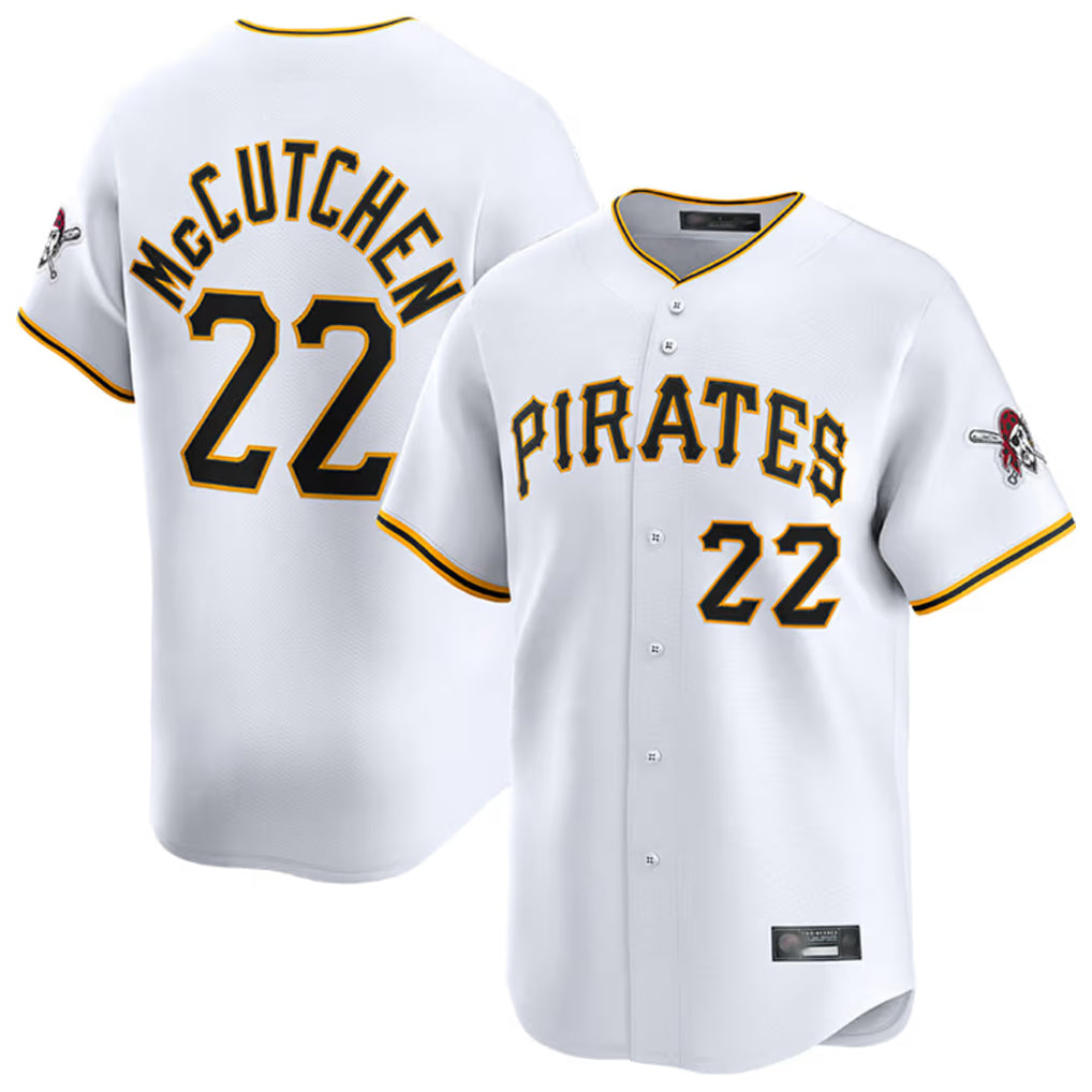 Tlead P.Pirates #22 Andrew McCutchen Player White Home Limited Stitched Jerseys