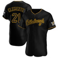 Tlead P.Pirates #21 Roberto Clemente Player Black Home Limited Elite Stitched Jerseys