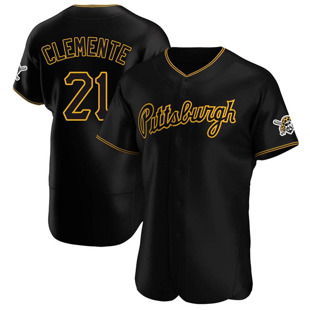 Tlead P.Pirates #21 Roberto Clemente Player Black Home Limited Elite Stitched Jerseys
