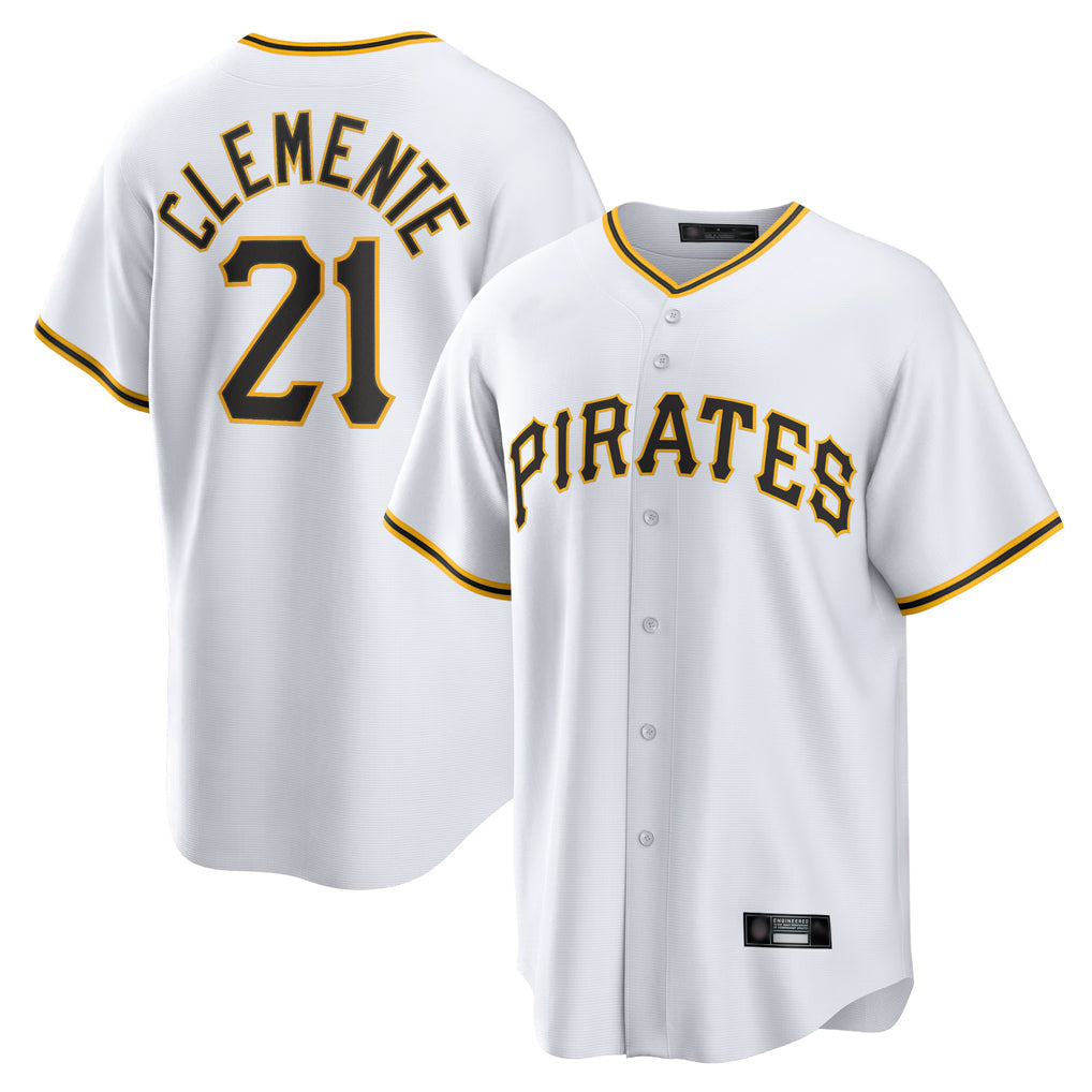 Tlead P.Pirates #21 Roberto Clemente Player White Home Game Stitched Jerseys