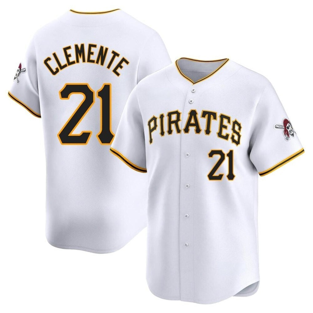Tlead P.Pirates #21 Roberto Clemente Player White Home Limited Stitched Jerseys