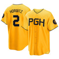 Tlead P.Pirates #2 Spencer Horwitz Player Gold City Connect Home Game Stitched Jerseys
