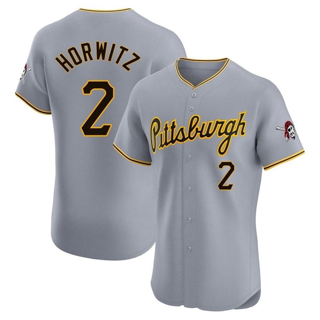 Tlead P.Pirates #2 Spencer Horwitz Player Gray Road Home Limited Elite Stitched Jerseys