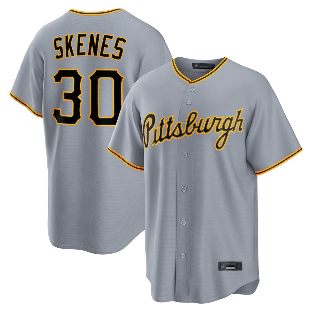 Tlead P.Pirates #30 Paul Skenes Player Gray Road Home Game Stitched Jerseys