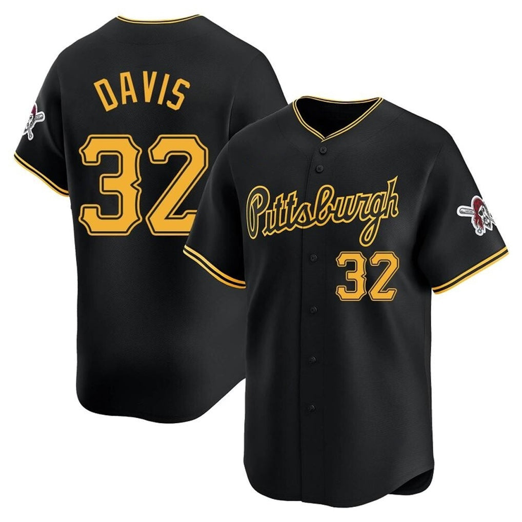 Tlead P.Pirates #32 Henry Davis Player Black Alt Home Limited Stitched Jerseys
