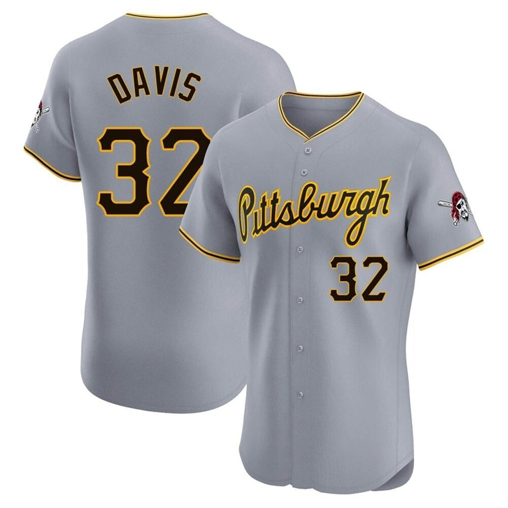Tlead P.Pirates #32 Henry Davis Player Gray Road Home Limited Elite Stitched Jerseys