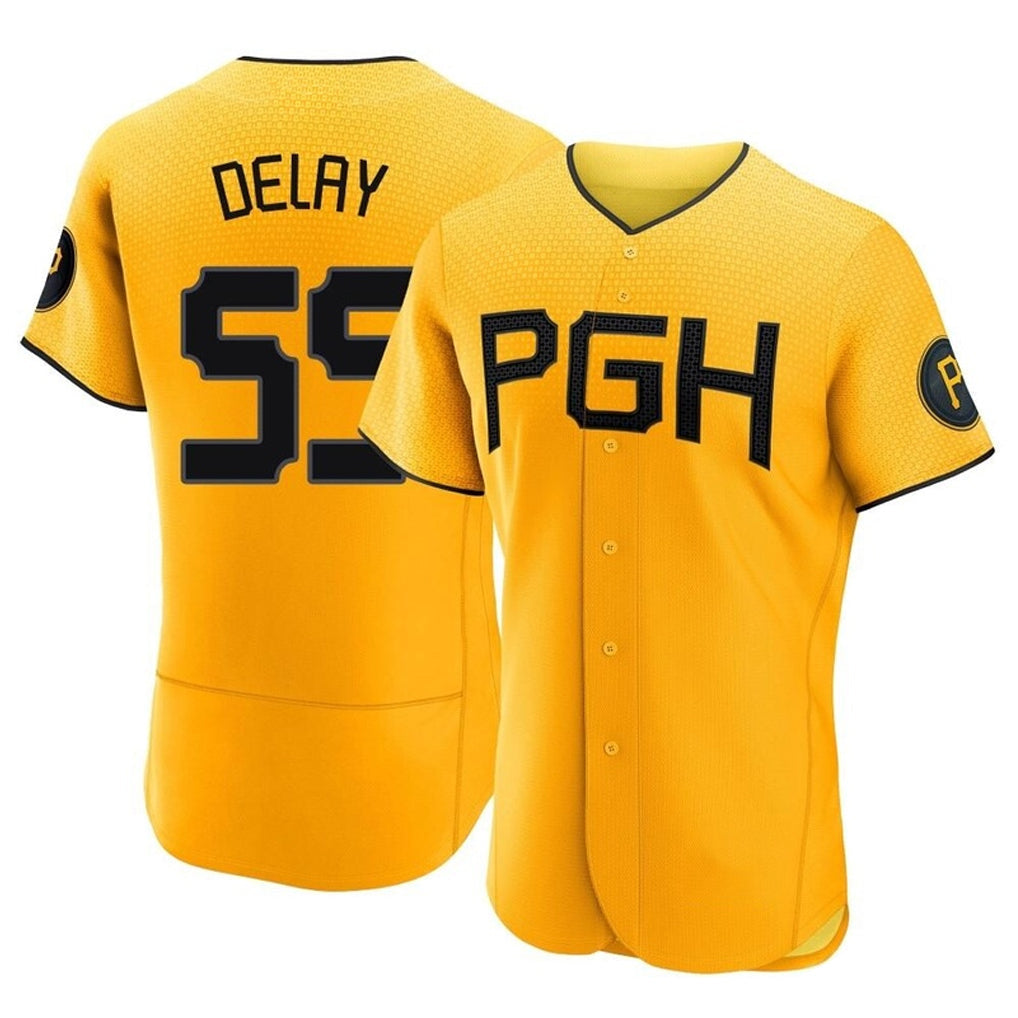 Tlead P.Pirates #55 Jason Delay Player Gold City Connect Home Limited Elite Stitched Jerseys