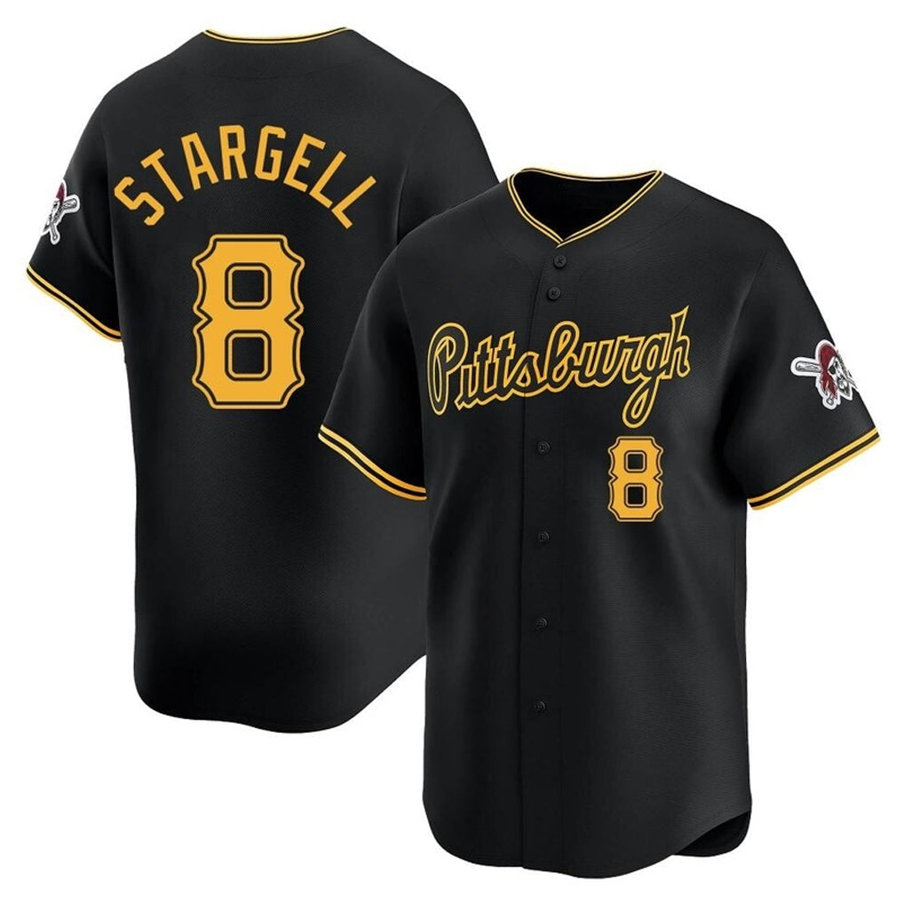 Tlead P.Pirates #8 Willie Stargell Player Black Alt Home Limited Stitched Jerseys