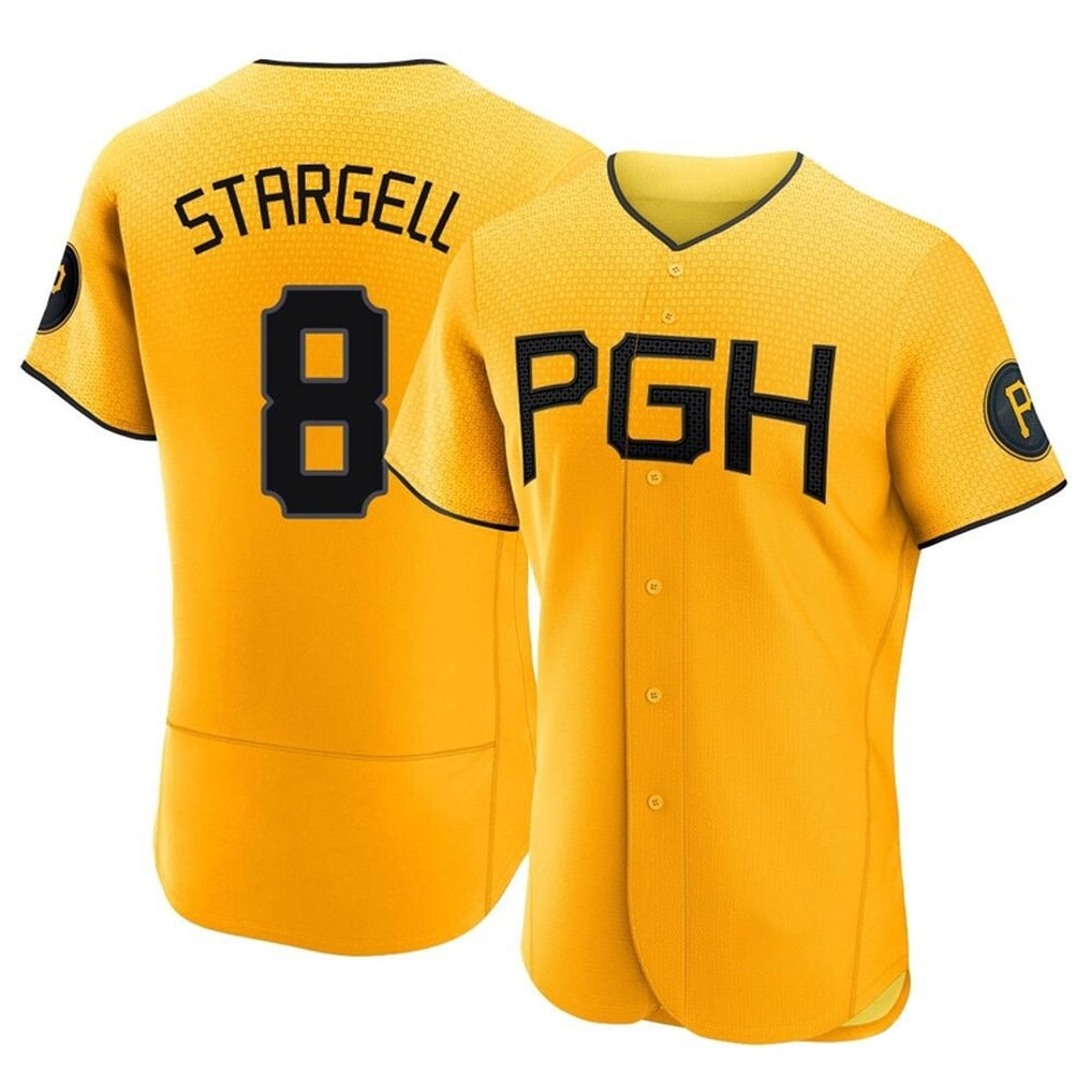 Tlead P.Pirates #8 Willie Stargell Player Gold City Connect Home Limited Elite Stitched Jerseys