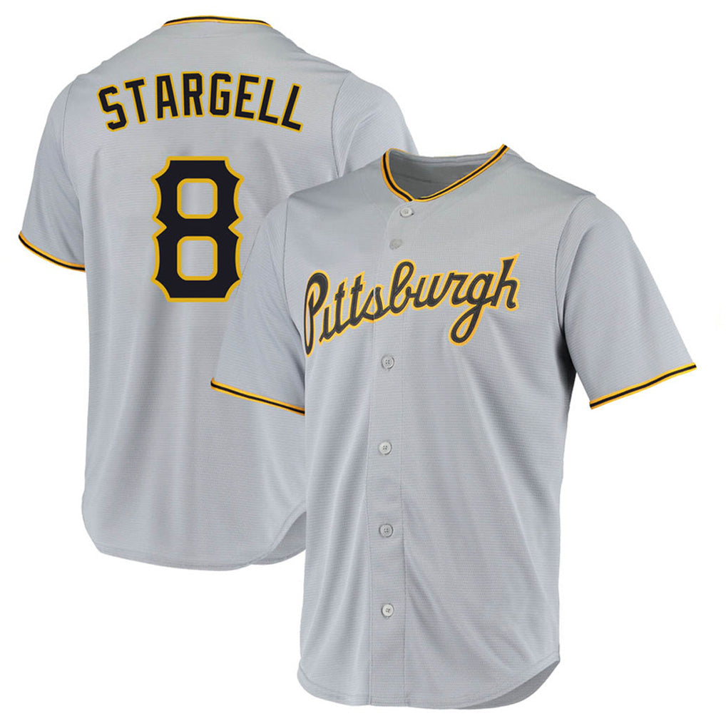 Tlead P.Pirates #8 Willie Stargell Player Gray Road Home Game Stitched Jerseys