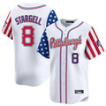Tlead P.Pirates #8 Willie Stargell Player White 2025 Independence Day Vapor Premier Limited Stitched Jerseys